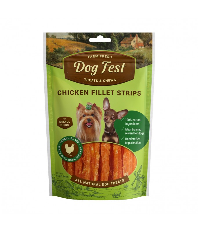 Dog Fest Chicken Fillet Strips for Mini-Dog 55g