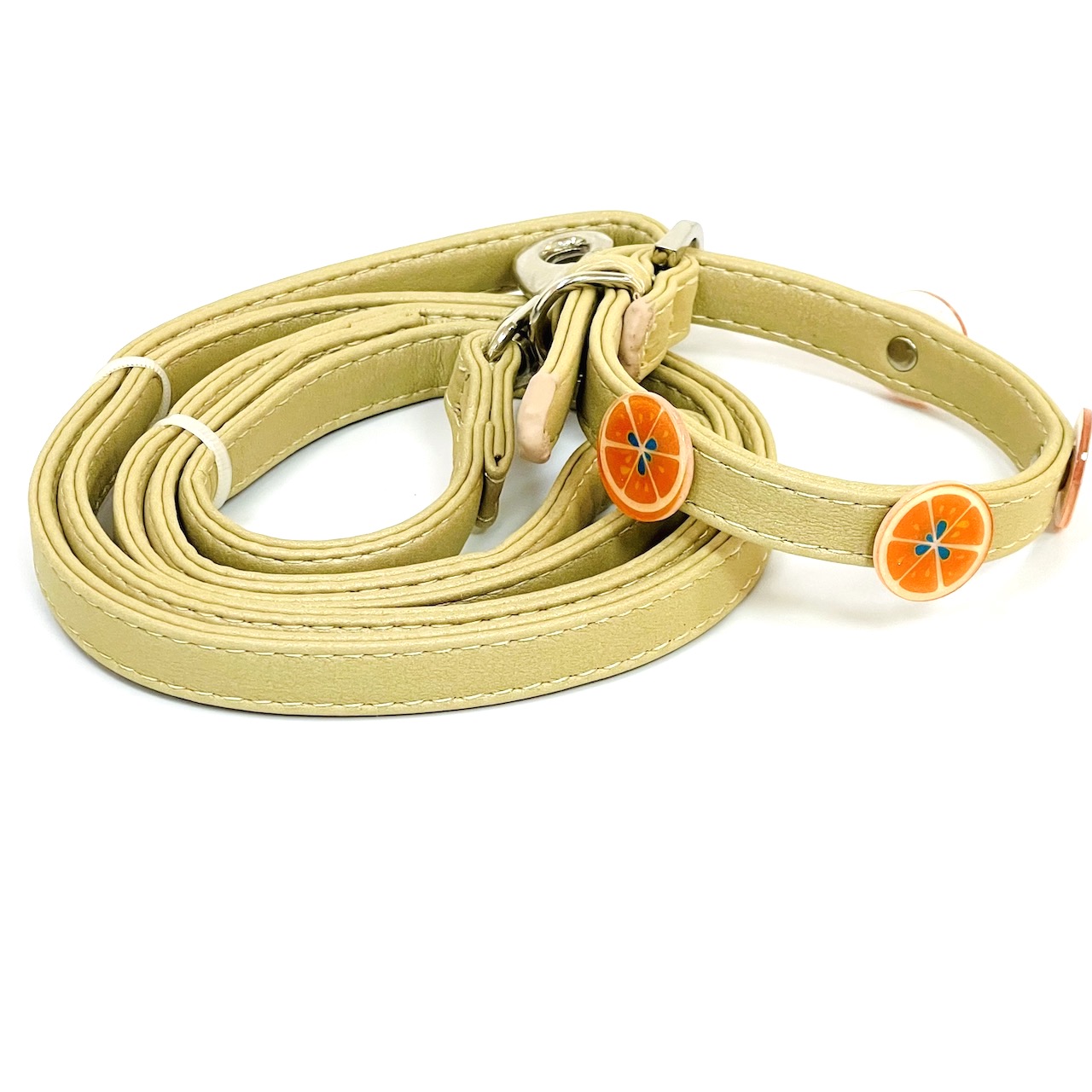 3D Orange Fruit Pet Collar & leash set 